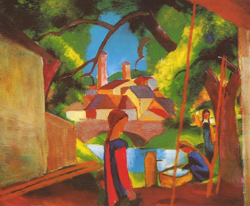Children at the Pump by August Macke