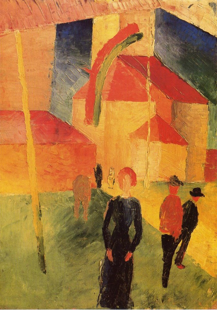 Church With Flags by August Macke