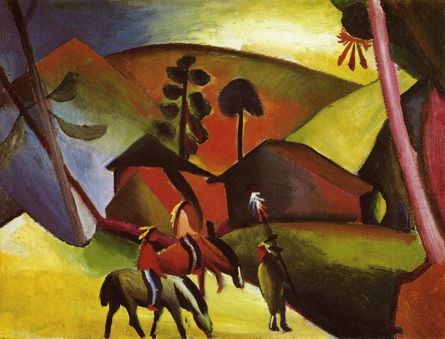 Indians On Horses by August Macke