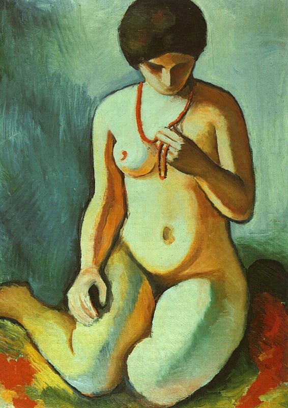 Nude with Coral Necklace by August Macke