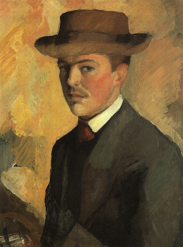 Self Portrait with Hat by August Macke
