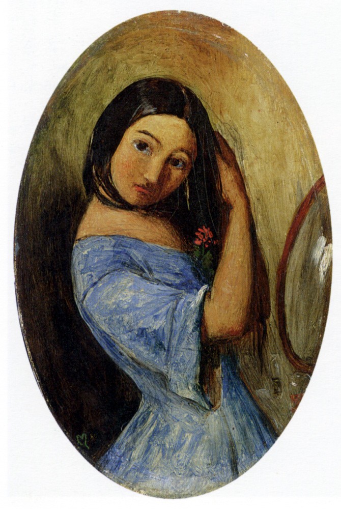 A Young Girl Combing Her Hair by Sir John Everett Millais