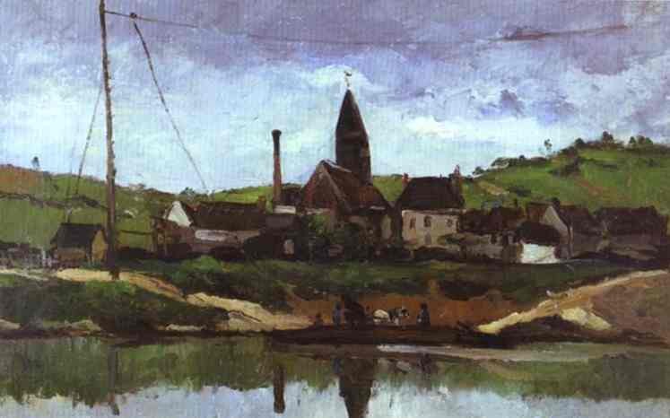 View of Bonnières by Paul Cézanne