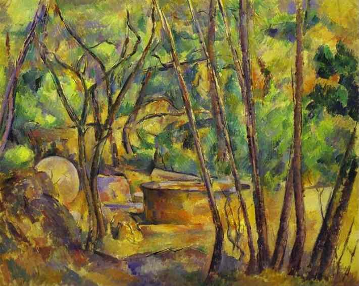 Grindstone and Cistern in a Grove by Paul Cézanne