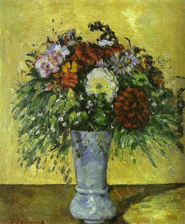 Flowers in a Blue Vase by Paul Cézanne