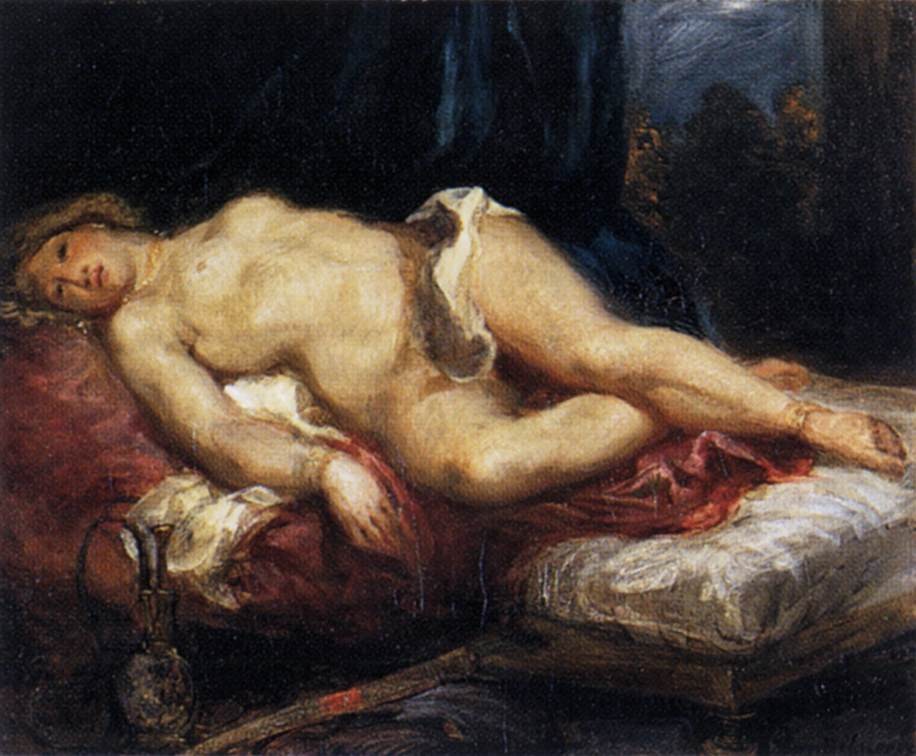 Odalisque Reclining on a Divan by Ferdinand Victor Eugène Delacroix
