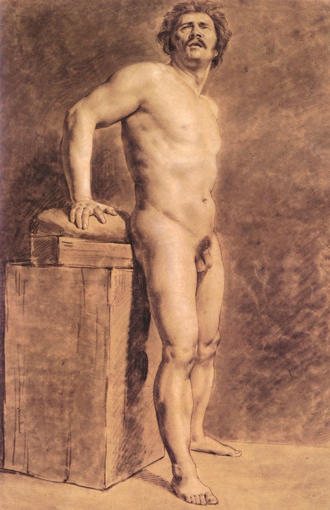 Male Academy Figure by Ferdinand Victor Eugène Delacroix