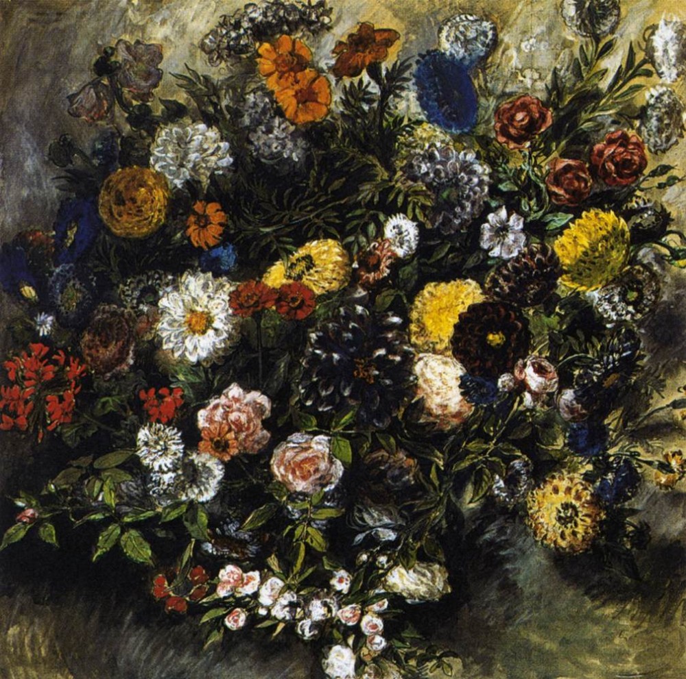 Bouquest of Flowers by Ferdinand Victor Eugène Delacroix