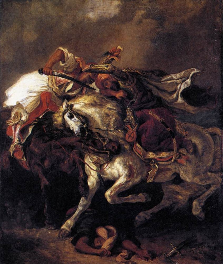 Combat of the Giaour and the Pasha by Ferdinand Victor Eugène Delacroix