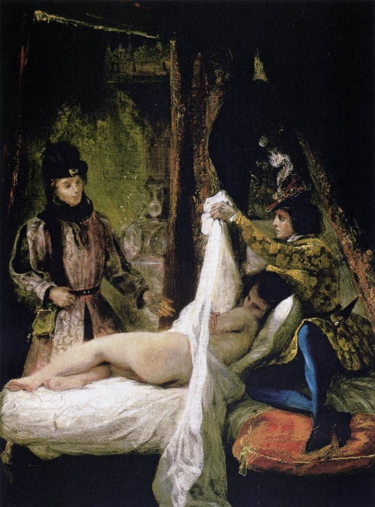 Louis d- Orleans Showing His Mistress by Ferdinand Victor Eugène Delacroix