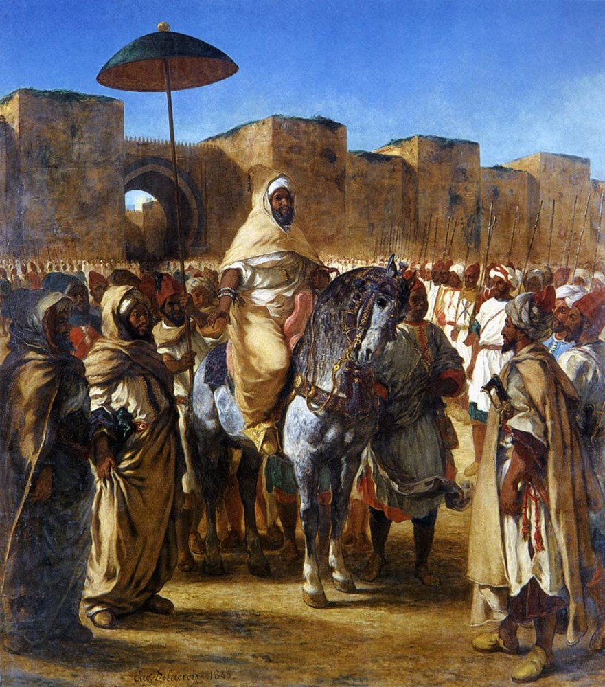 The Sultan of Morocco and his Entourage by Ferdinand Victor Eugène Delacroix