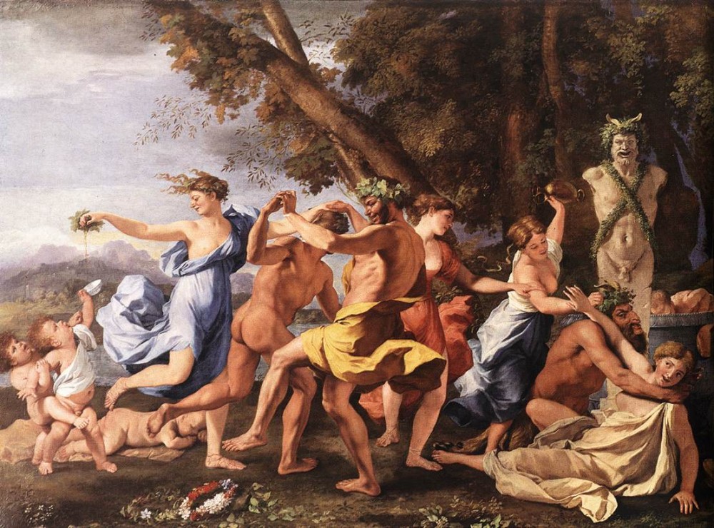 Bacchanal Before Statue by Nicolas Poussin
