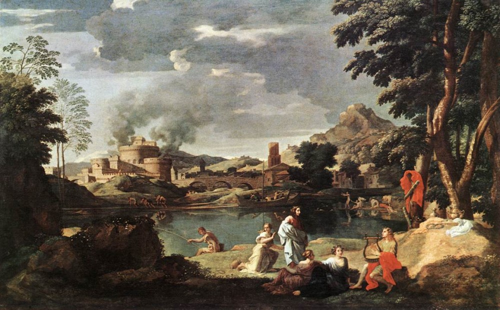 Landscape With Orpheus And Euridice by Nicolas Poussin