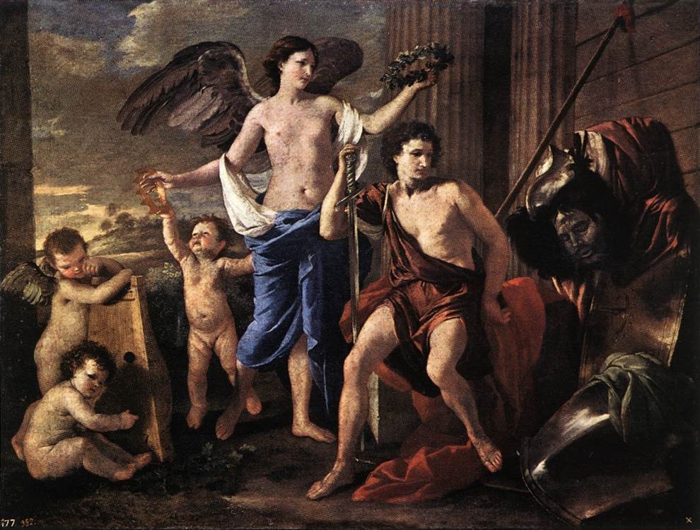 The victorious David by Nicolas Poussin