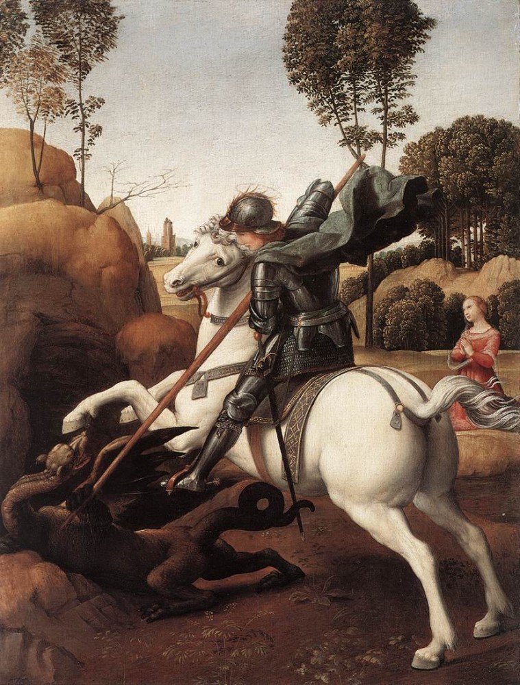 St George and the Dragon by Raffaello Sanzio da Urbino