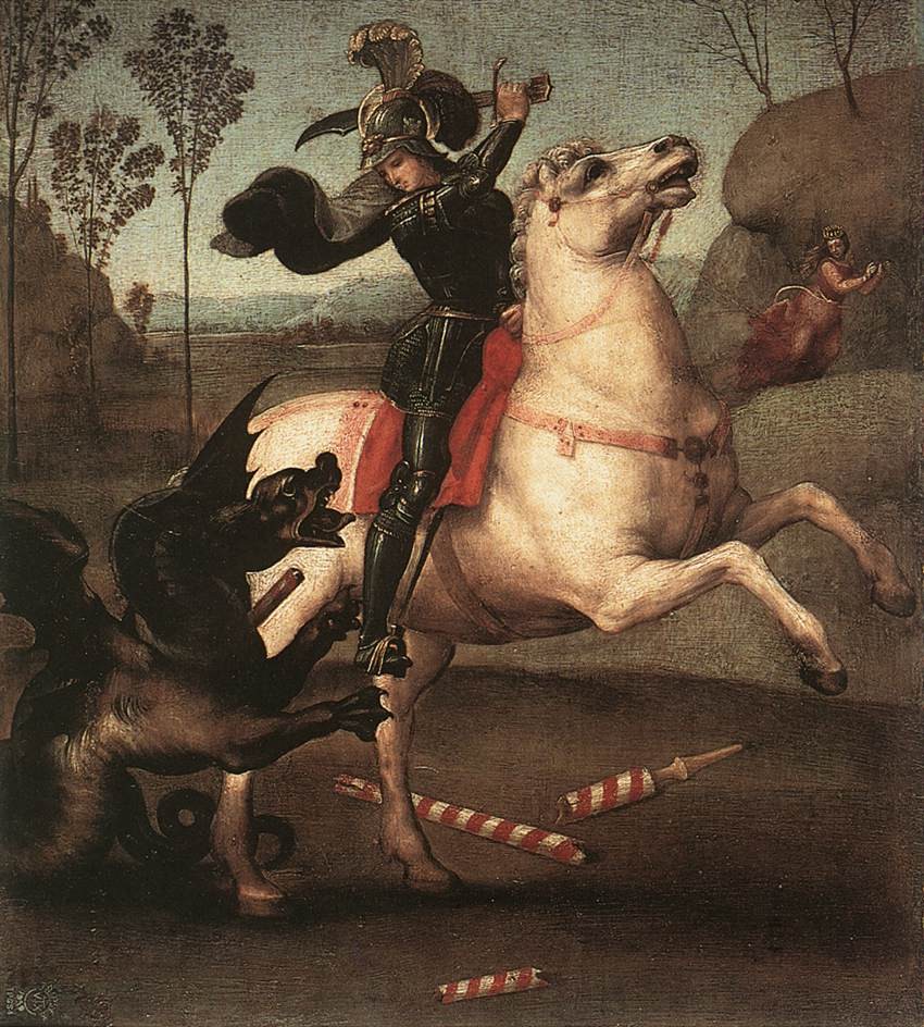 St George Fighting the Dragon by Raffaello Sanzio da Urbino