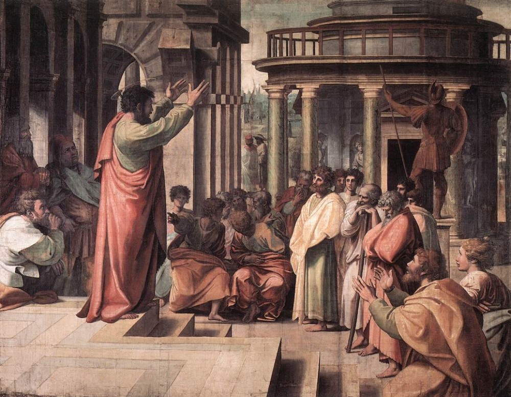 St Paul Preaching in Athens by Raffaello Sanzio da Urbino