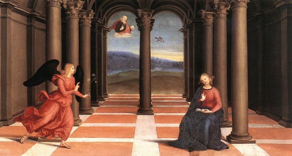 The Annunciation (Oddi Altar Predella) by Raffaello Sanzio da Urbino