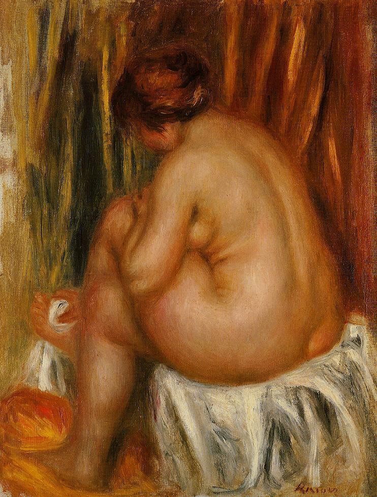 After Bathing (nude study) by Pierre-Auguste Renoir