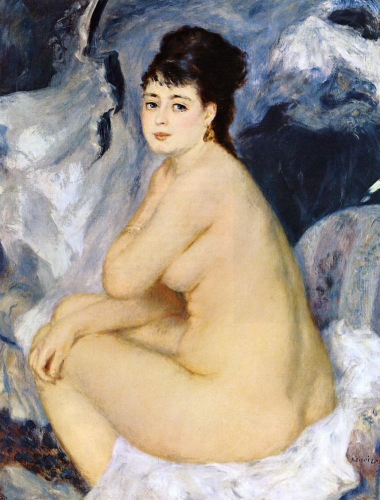 Nude Seated on a Sofa by Pierre-Auguste Renoir