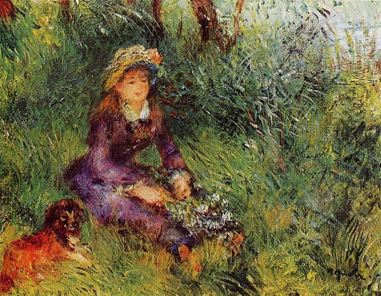 Madame Renoir with a Dog by Pierre-Auguste Renoir