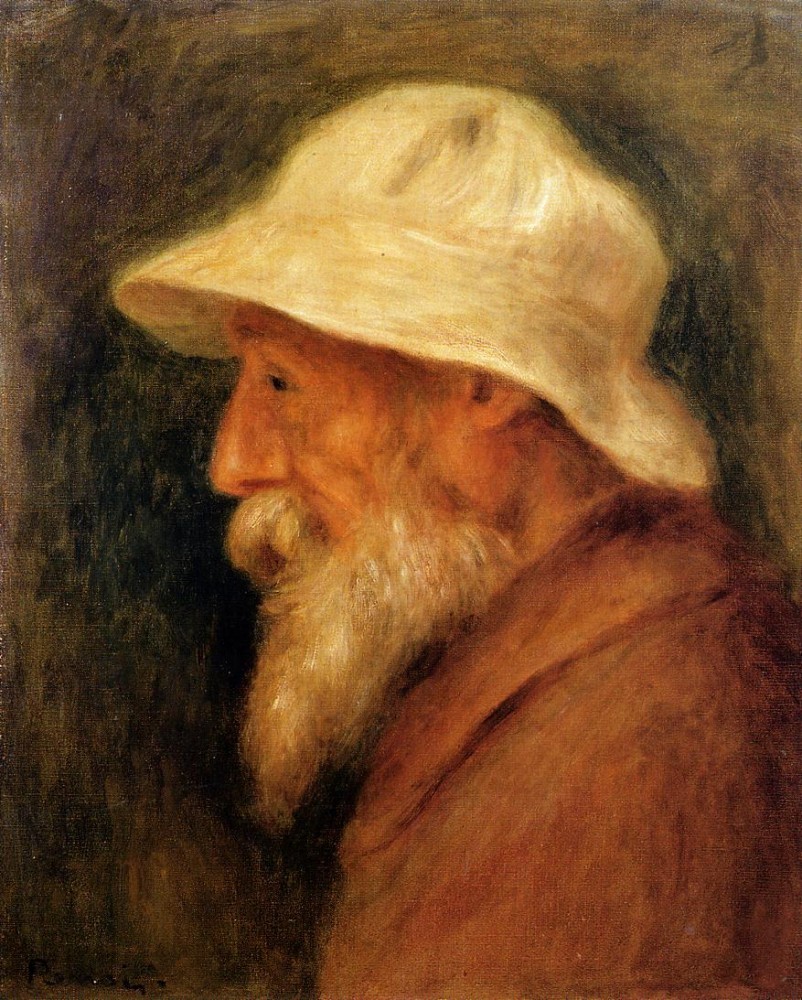 Self Portrait with hat by Pierre-Auguste Renoir