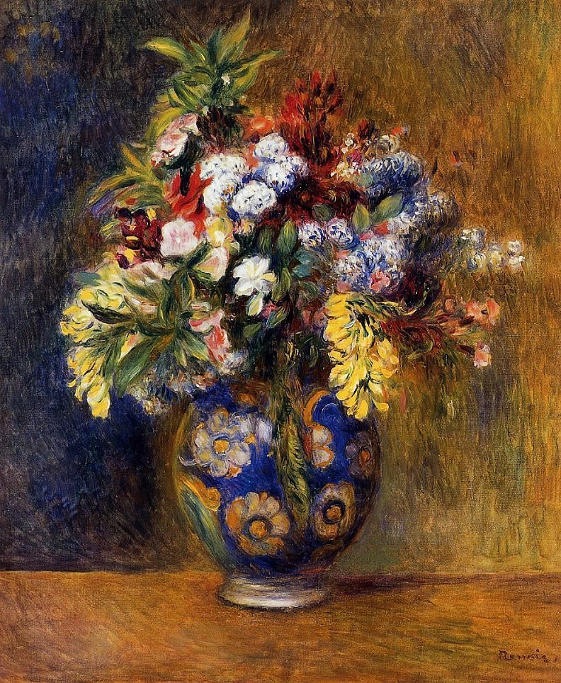Flowers in a Vase by Pierre-Auguste Renoir