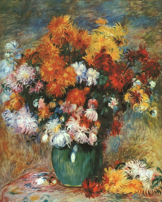 Vase of Chrysanthemums by Pierre-Auguste Renoir