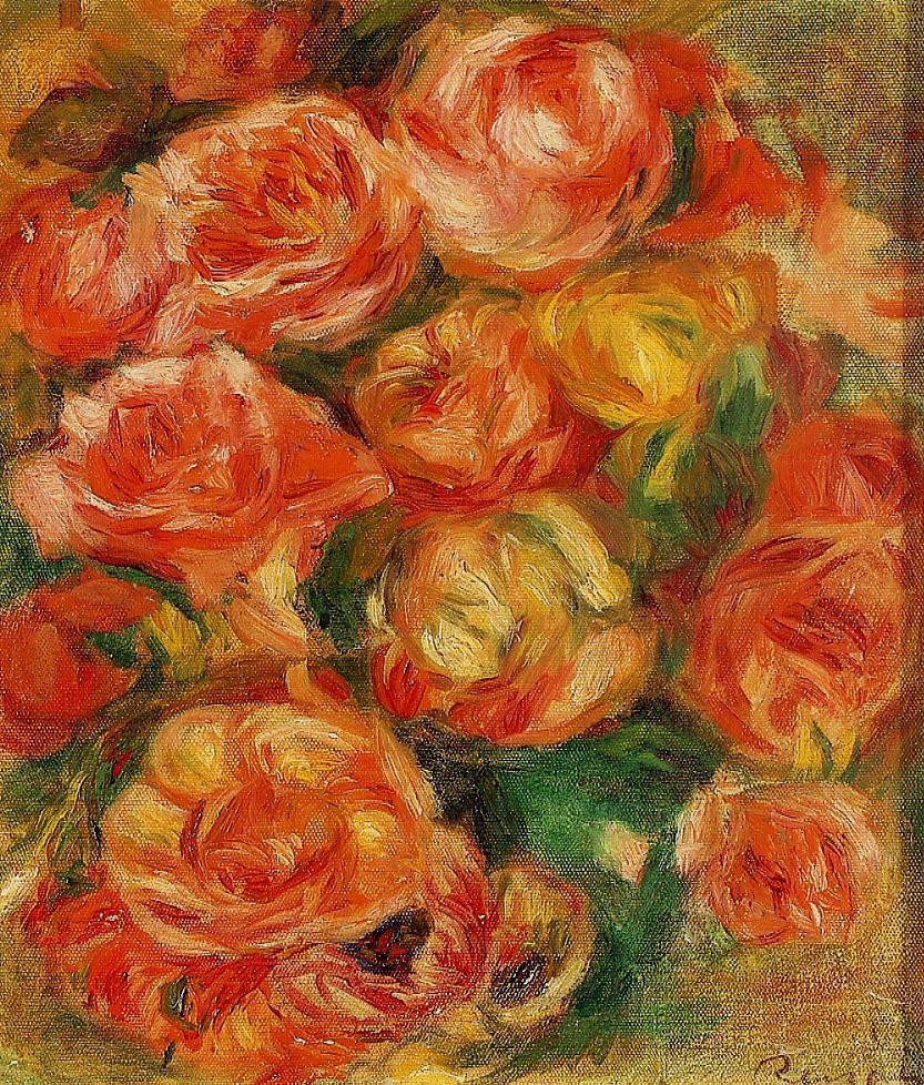 A Bowlful of Roses by Pierre-Auguste Renoir