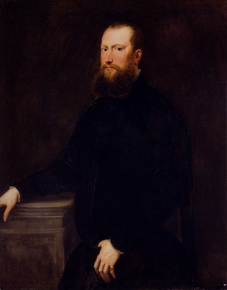 Robusti Jacopo Portrait Of A Bearded Venetian Nobleman by Jacopo Comin (Tintoretto)