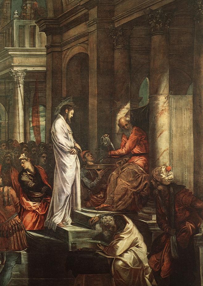 Christ before Pilate by Jacopo Comin (Tintoretto)