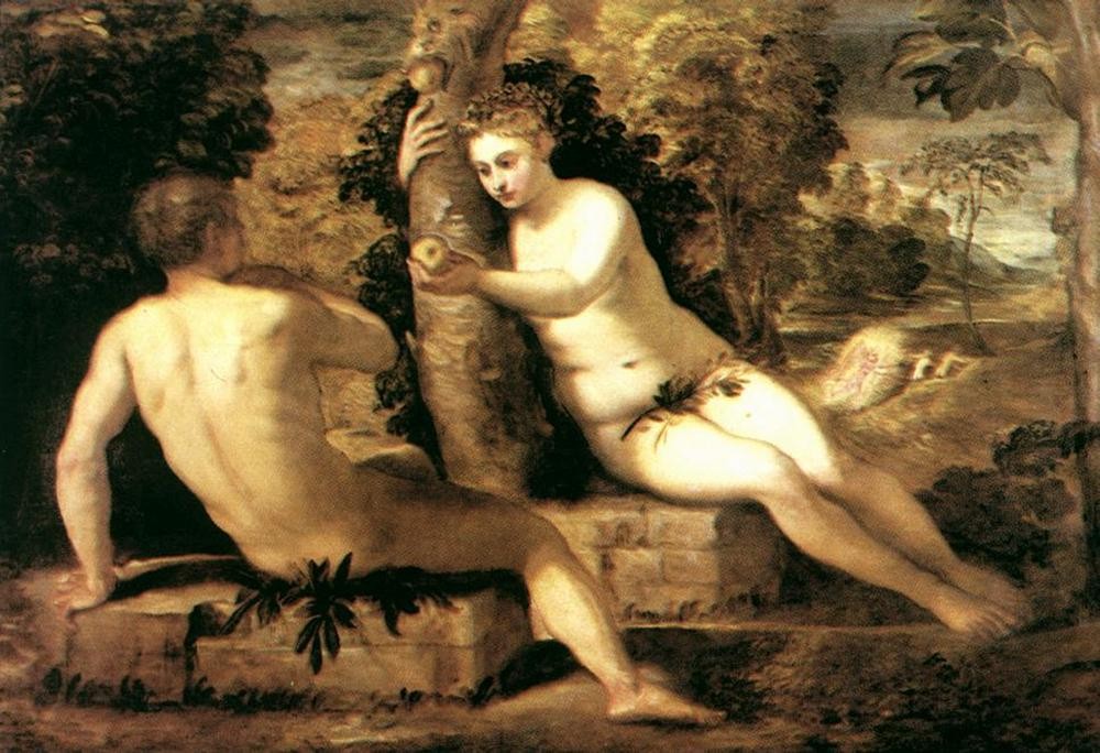 Adam and Eve by Jacopo Comin (Tintoretto)