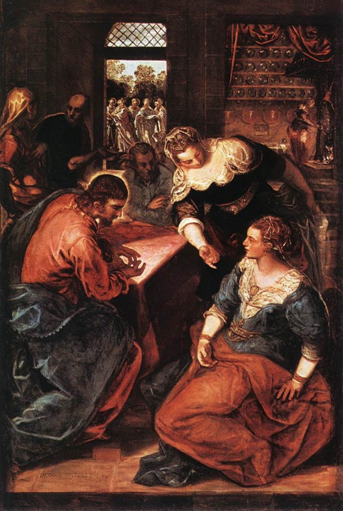 Christ in the House of Martha and Mary by Jacopo Comin (Tintoretto)