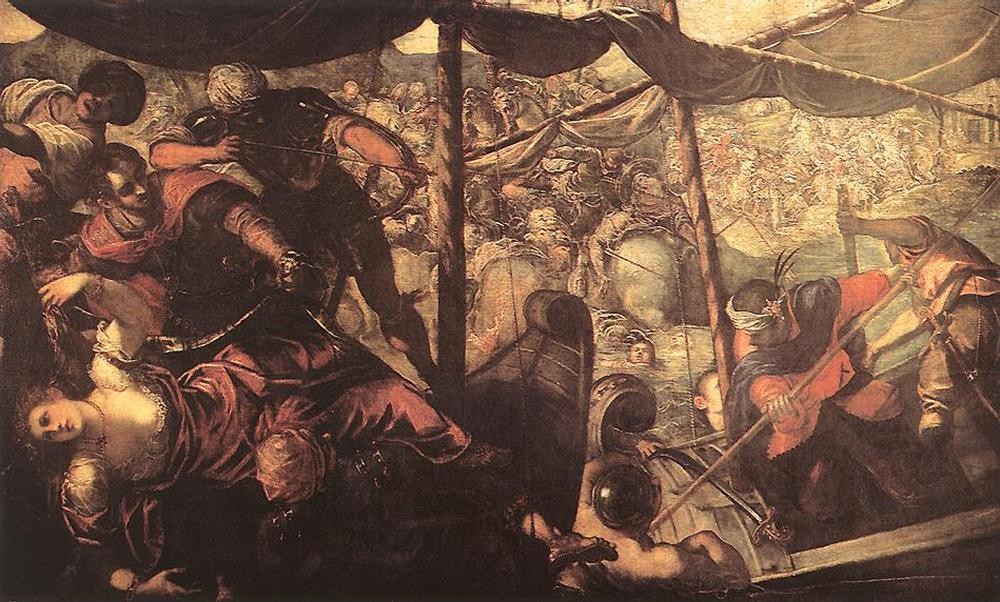 Battle between Turks and Christians by Jacopo Comin (Tintoretto)