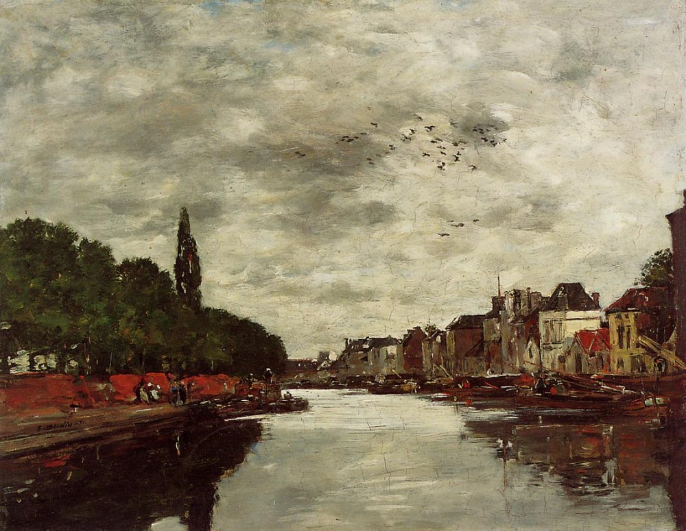 A Canal near Brussels by Eugène Boudin