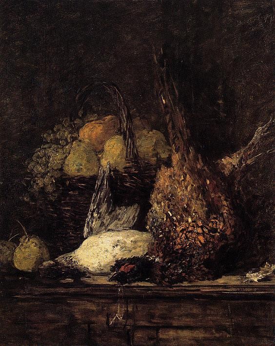 Pheasant, Duck and Fruit by Eugène Boudin