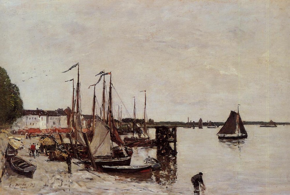 Anvers, Fishing Boats by Eugène Boudin