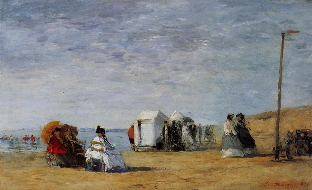 A Beach Scene by Eugène Boudin