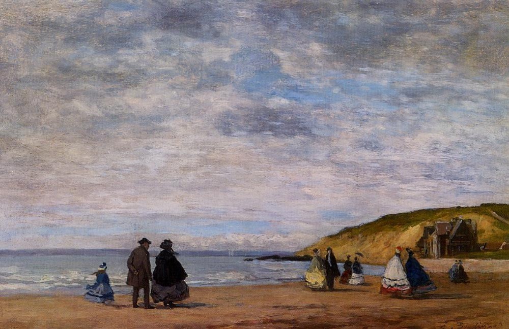 A Walk on the Beach by Eugène Boudin