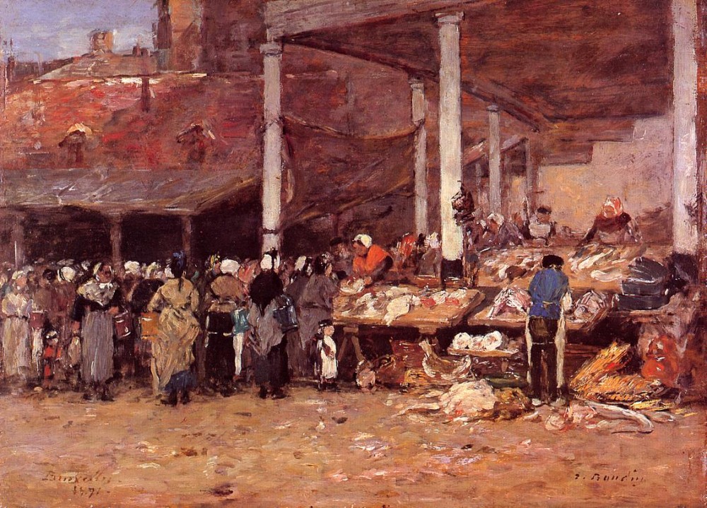 Brussels - the Old Fish Market by Eugène Boudin