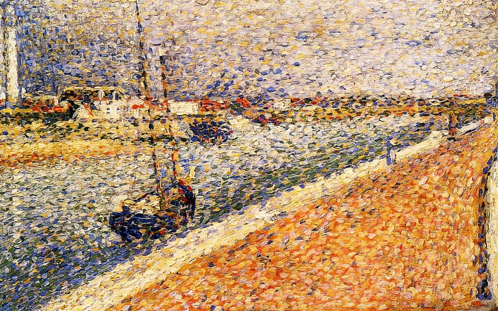 Study For The Channel At Gravelines Petit Fort Phillipe by Georges-Pierre Seurat