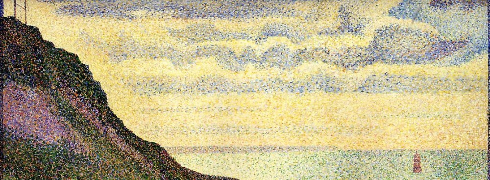 Port En Bessin The Semaphore And Cliffs by Georges-Pierre Seurat