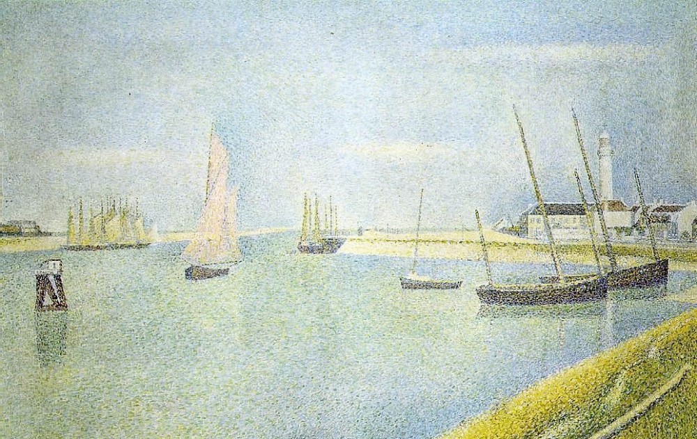 The Channel At Gravelines In The Direction Of The Sea by Georges-Pierre Seurat