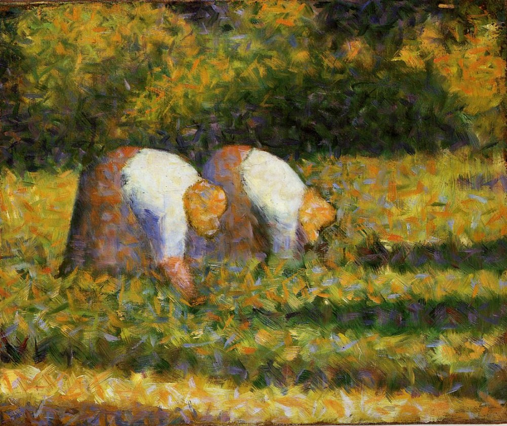 Farm Women At Work by Georges-Pierre Seurat