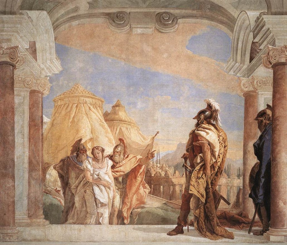 Villa Valmarana Eurybates and Talthybios Lead Briseis to Agamemmon by Giovanni Battista Tiepolo