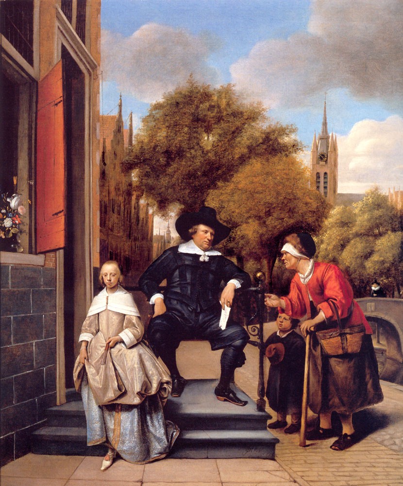 A Burgher Of Delft And His Daughter by Jan Havickszoon Steen