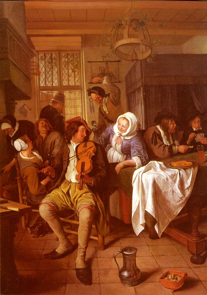 Interior Of A Tavern by Jan Havickszoon Steen