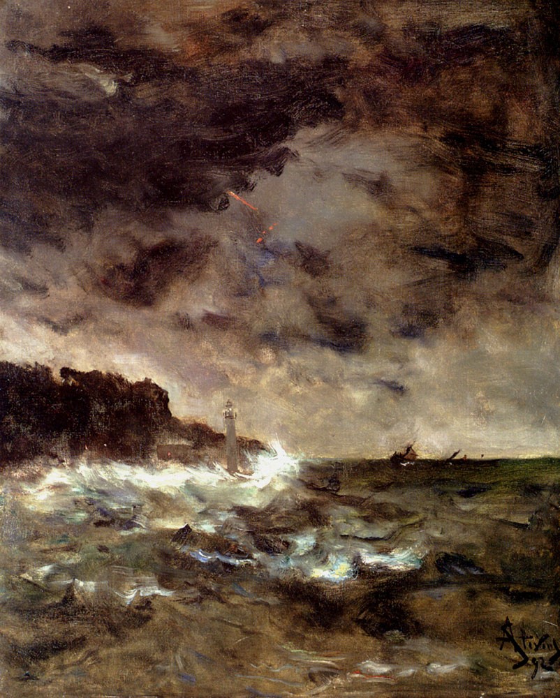 A Stormy Night by Alfred Émile Stevens