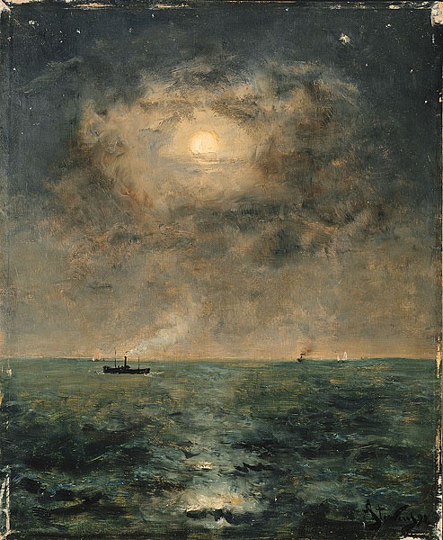 Moonlit Seascape by Alfred Émile Stevens