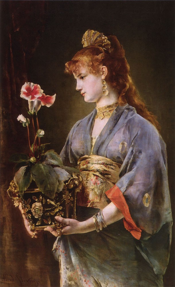 Portrait Of A Woman by Alfred Émile Stevens